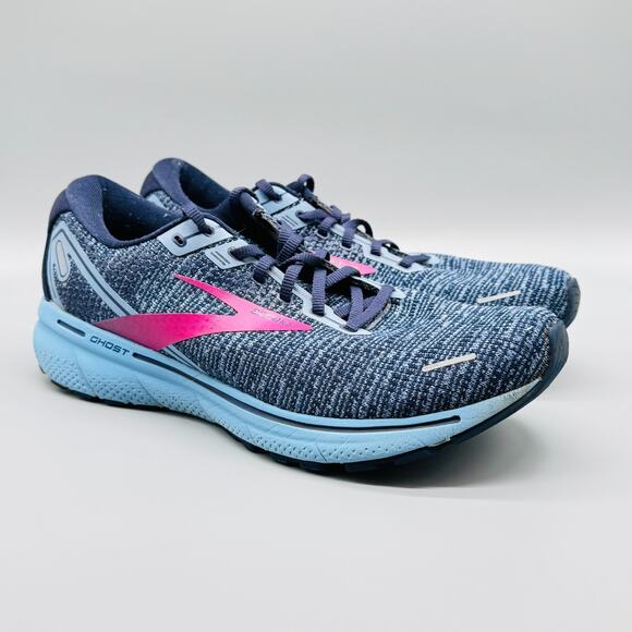 Brooks Shoes Womens 11.5 Blue Fuchsia Ghost 14 Cushioned Road Running Shoes - Picture 2 of 11